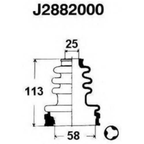 МАНШОН КАРЕ 25X58X113 TOYOTA  0443812030 J2882000