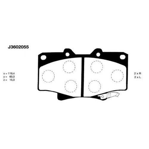 НАКЛАДКИ ПРЕДНИ TOYOTA LANDCRUISER 0446560020 J3602055 НАКЛАДКИ ПРЕДНИ TOYOTA LANDCRUISER 0446560020 J3602055