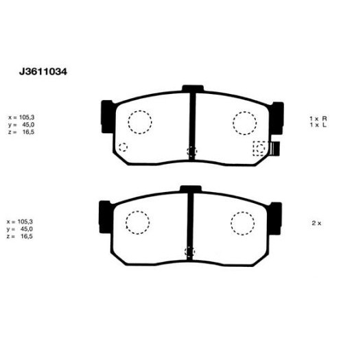44060-4U090 J3611034 НАКЛАДКИ ЗАДНИ NISSAN 100NX , ALMERA , MAXIMA , PRIMERA , SUNNY